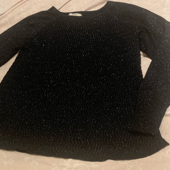 Loft Black Shimmer Sweater Sz XL - Picture 8 of 10